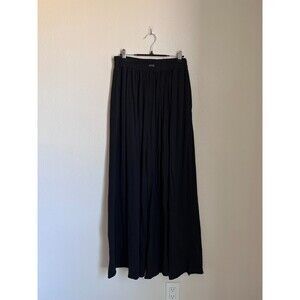 LUNYA Organic Pima Wide Leg Pant in Immersed Black Size LARGE